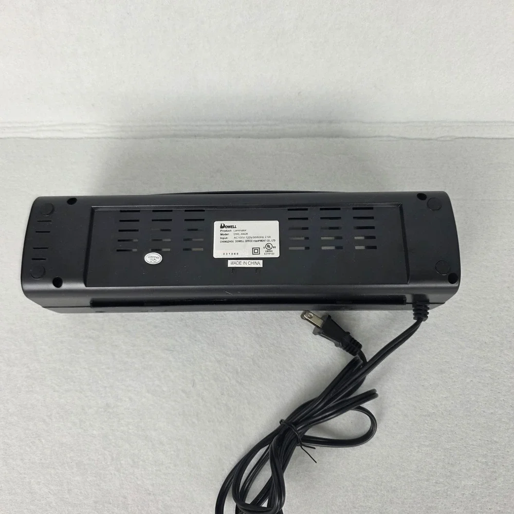 Dowell DWL-A428 Thermal Laminator Machine Black Document Photo Protector AC120V